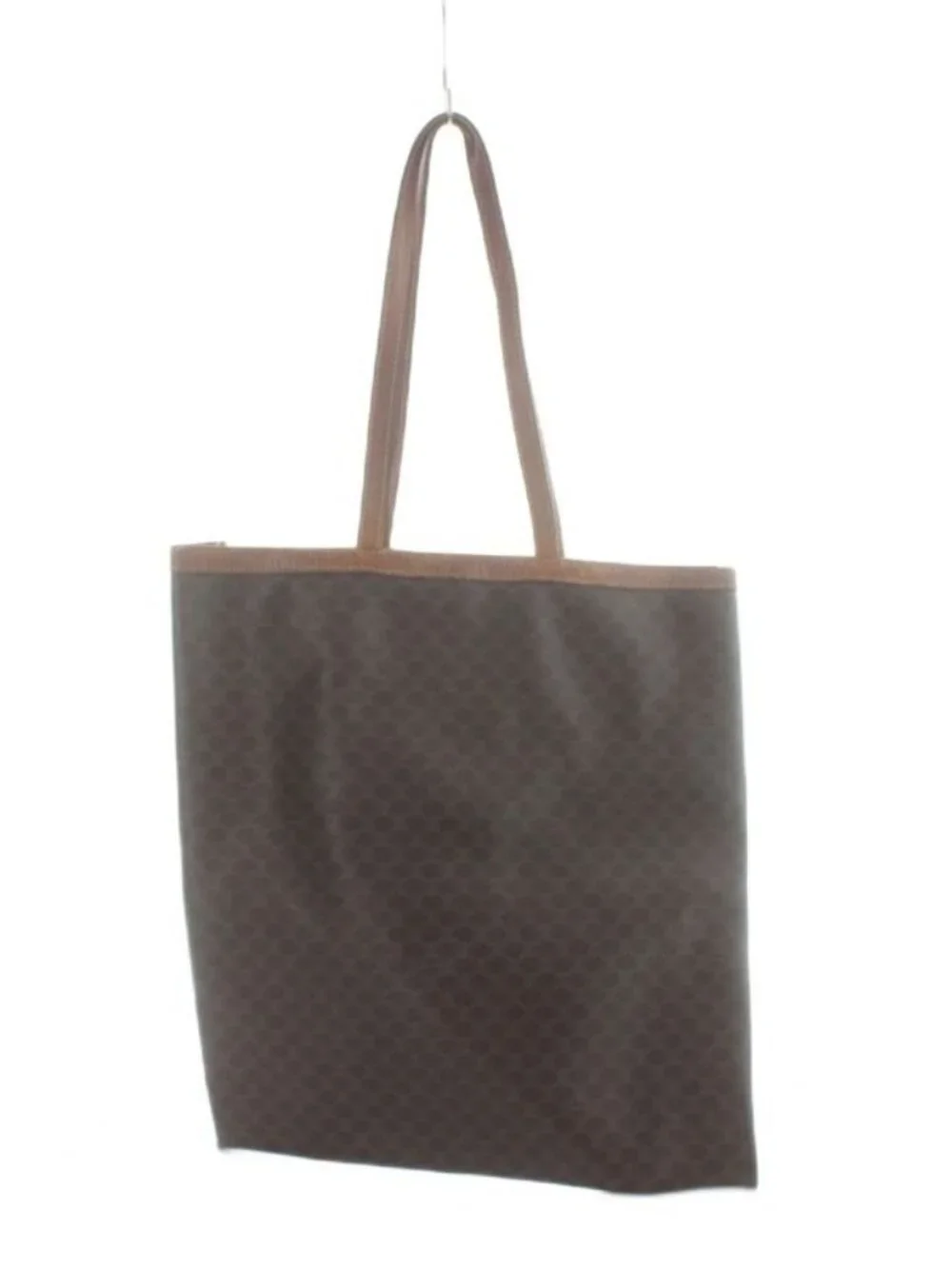 Celine Vintage Tote Hand Leather Macadam Triomphe Logo All Over Pattern Brown - Picture 2 of 7